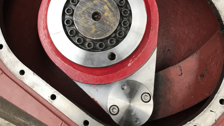 flap tiller adjusted and expansion ring tightened